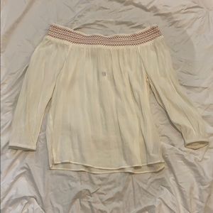 Gap white flowy off the shoulder shirt